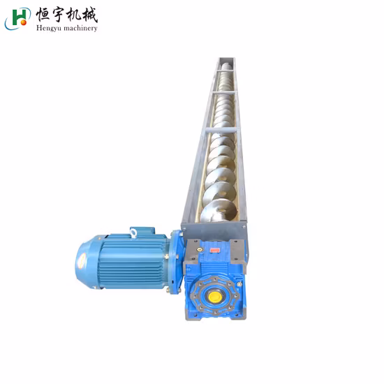 Convoyeur à vis en spirale à arbre tubulaire incliné industriel de manutention de matériaux en vrac