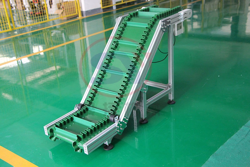 Material Handling Equipment Cleated Sidewall Skirt Rubber Belt Conveyor