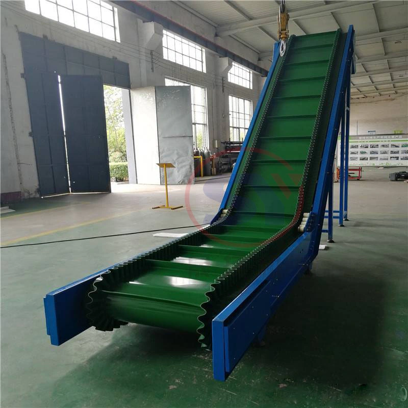 Material Handling Equipment Cleated Sidewall Skirt Rubber Belt Conveyor