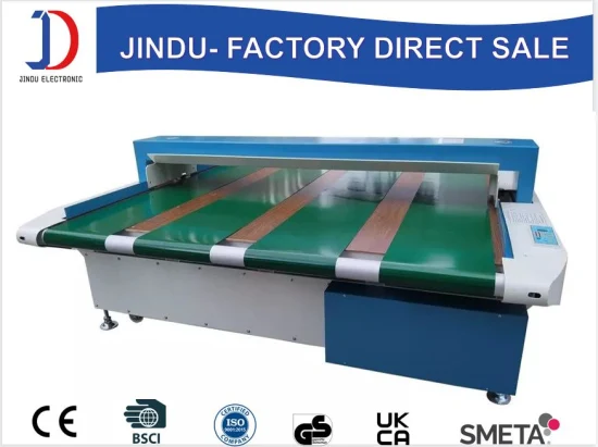 Jindu Usine Direct Textile Caoutchouc Vêtement Chaussures Chapeau Sac Jouet Tissu Industriel Auto Convoyeur Aiguille Détecteur De Métaux Machine Gant